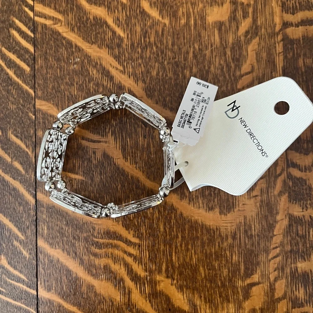 New Directions Silver Filigree Cuff Bracelet